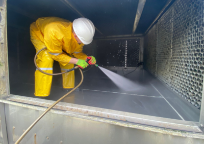 Most efficient air cooled condenser cleaning process